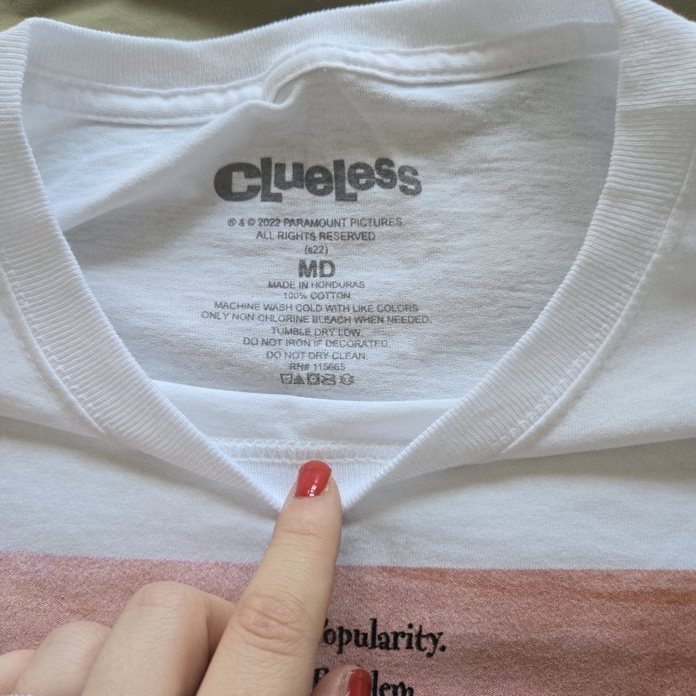 NWT Clueless Graphic T-Shirt in White - Picture 4 of 7
